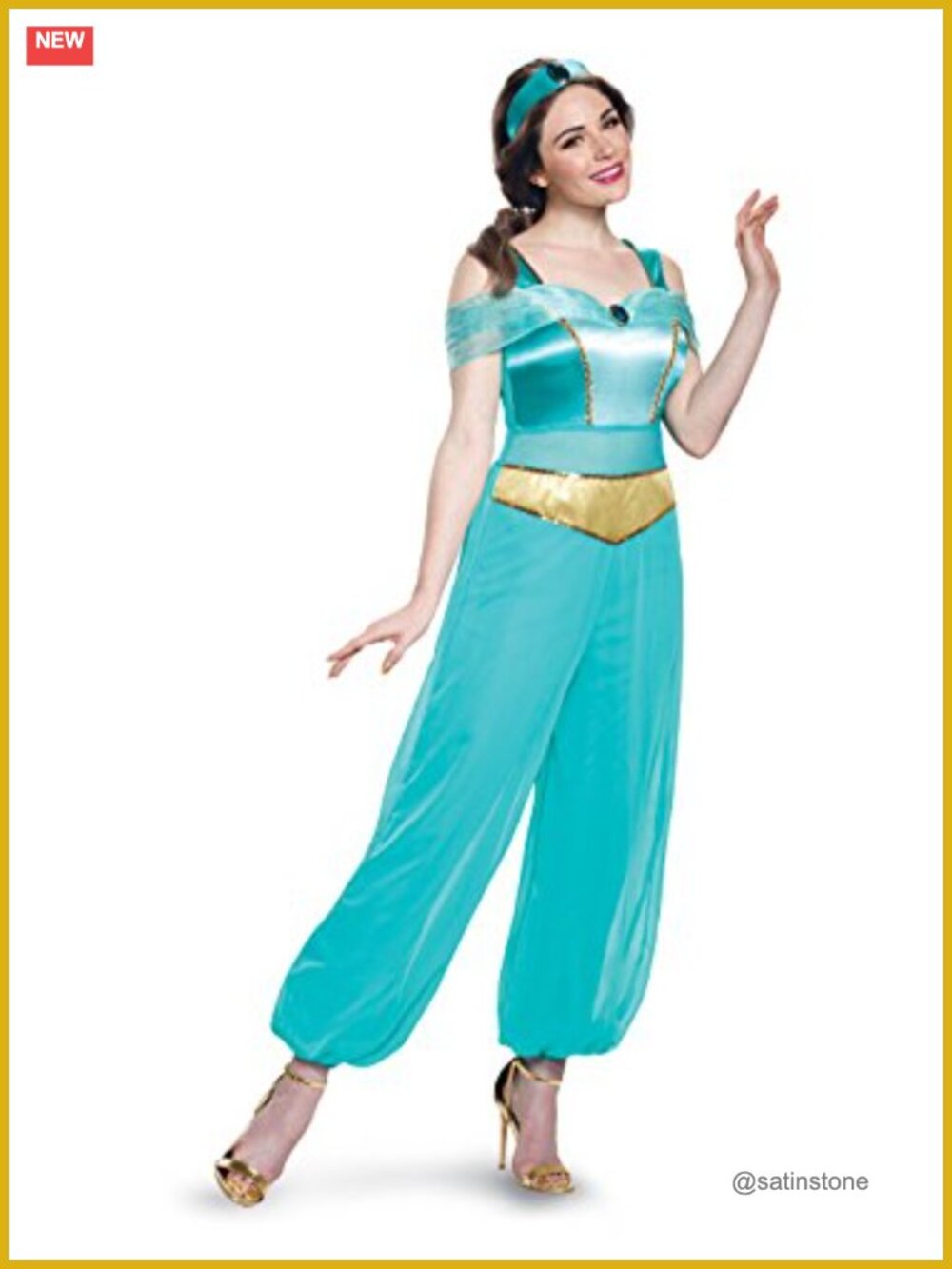 Disguise Jasmine Deluxe Adult Costume Jumpsuit Headband